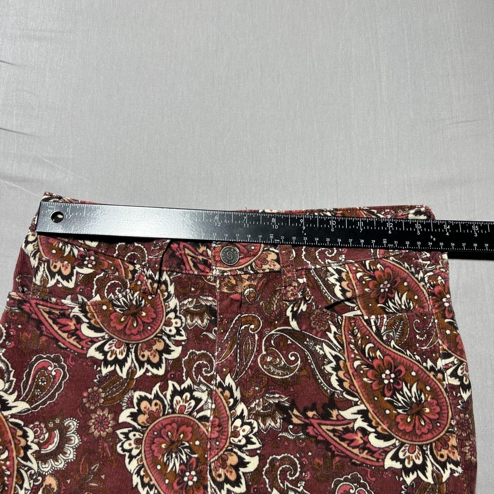 Sterling & Stitch Flare‎ Pants Womens 27x32.5 Brown Paisley Corduroy Boho Retro - Picture 11 of 16